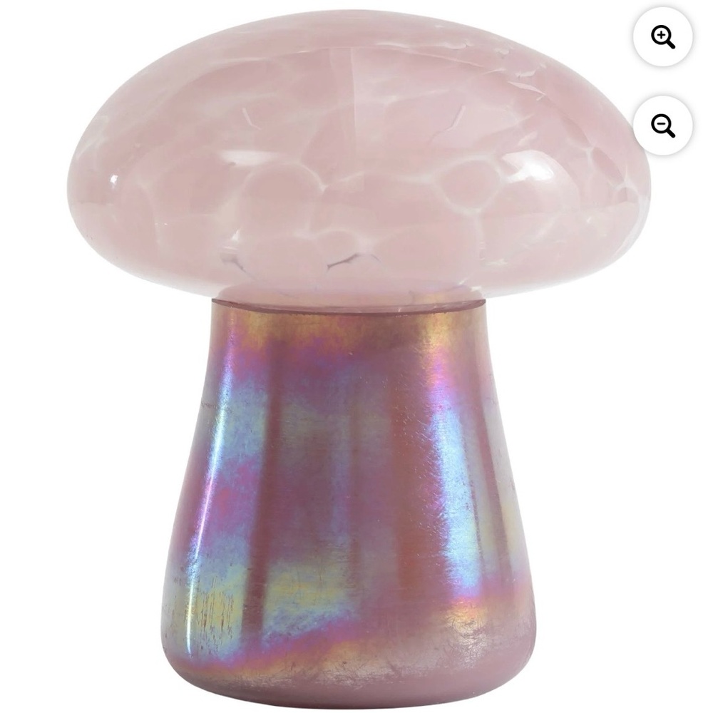 Iridescent Pink Glass Mushroom candle